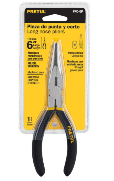 PINZA DE PUNTA Y CORTE 6', PRETUL 22624 *