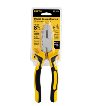 PINZA PARA ELECTRICISTA 8'' MGO COMFORT GRIP, PRETUL 22674 *