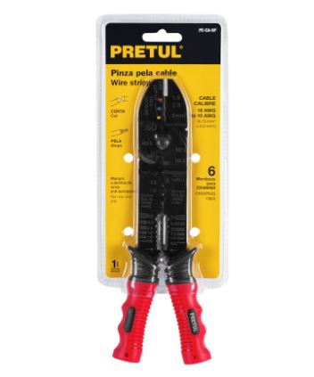 PINZA9'' PELA CABLES 18 A 10 AWG, PRETUL 22710 *