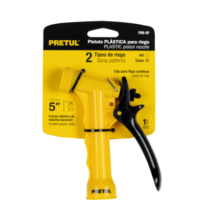 PISTOLA PLÁSTICA P/RIEGO, 5'', PRETUL 22759 *