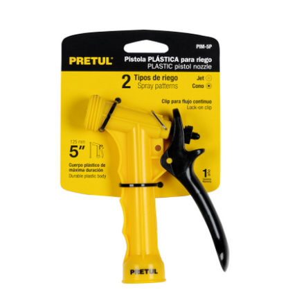 PISTOLA PLÁSTICA P/RIEGO, 5'', PRETUL 22759 *
