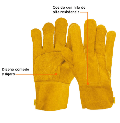GUANTES DE CARNAZA, CORTOS, PRETUL 23262 *