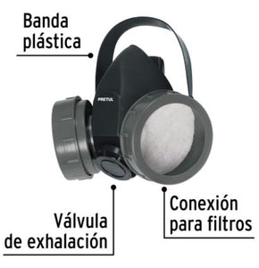 RESPIRADOR SIN CARTUCHO, 2 FILTROS, PRETUL 23391 P