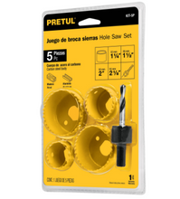 Cargar imagen en el visor de la galería, KIT 5 BROCASIERRAS PARA MADERA, BLÍSTER, PRETUL 23550 P
