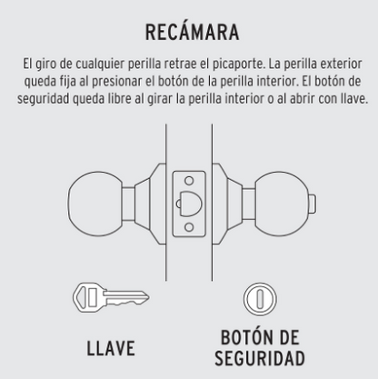 CERRADURA POMO, LB, RECÀMARA, CILÌNDRICA, HERMEX BASIC 23563 *