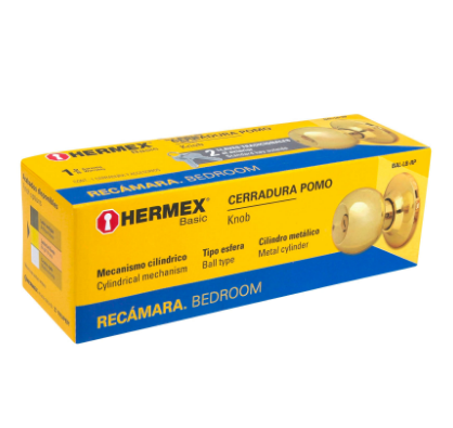CERRADURA POMO, LB, RECÀMARA, CILÌNDRICA, HERMEX BASIC 23563 *