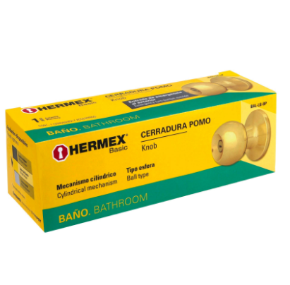 CERRADURA POMO, LB, BAÑO, CILÌNDRICA, HERMEX BASIC 23566 *