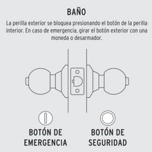 Cargar imagen en el visor de la galería, CERRADURA POMO, LB, BAÑO, CILÌNDRICA, HERMEX BASIC 23566 *
