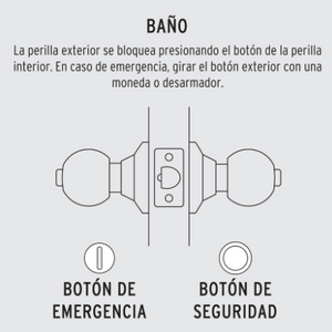 CERRADURA POMO, LB, BAÑO, CILÌNDRICA, HERMEX BASIC 23566 *