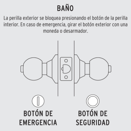 CERRADURA POMO, LA, BAÑO, CILÍNDRICA, HERMEX, BASIC 23567 *