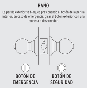 CERRADURA POMO, LA, BAÑO, CILÍNDRICA, HERMEX, BASIC 23567 P