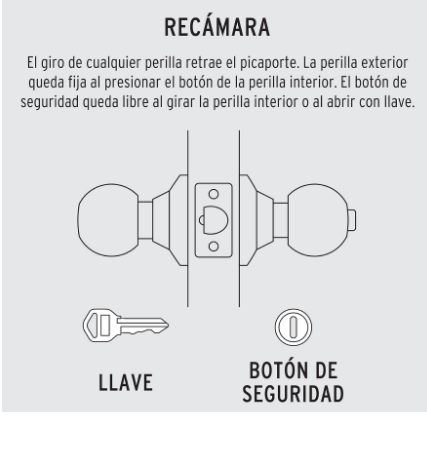 CERRADURA POMO, LB, RECÁMARA, TUBULAR, HERMEX BASIC 23658 *