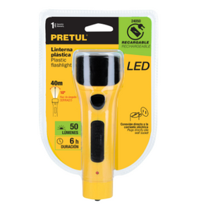 LINTERNA RECARGABLE DE LED, 50 LÚMENES, PRETUL 24050 *