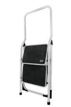 Cargar imagen en el visor de la galería, ESCALERA TUBULAR PLEGABLE 2 PELDAÑOS CON BARANDAL PRETUL 24119 N
