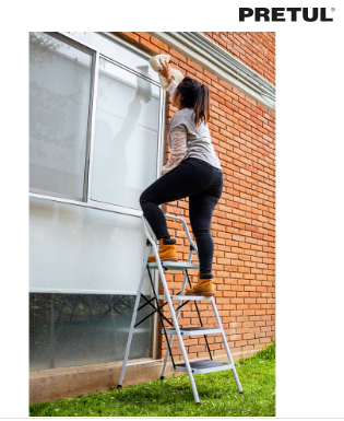 ESCALERA TUBULAR PLEGABLE 4 PELDAÑOS PRETUL 24122 *
