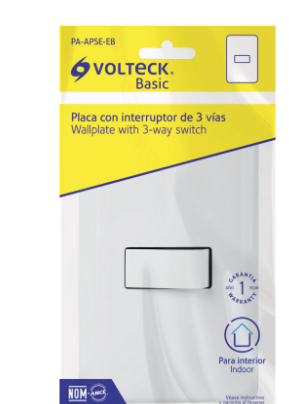 PLACA ARMADA CON INTERRUPTOR DE 3 VÍAS, BASIC VOLTECK 25084 *