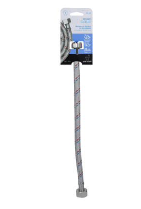 MANGUERA ALUMINIO 35CM PARA WC, 1/2'' X 7/8'', FOSET BASIC 26022 *