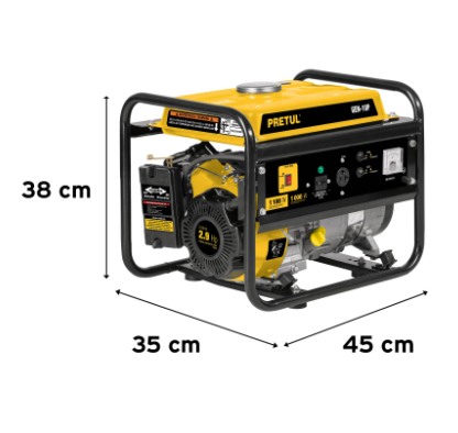 GENERADOR ELÉCTRICO CON MOTOR A GASOLINA, 1,100W, PRETUL 26033 *