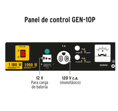 GENERADOR ELÉCTRICO CON MOTOR A GASOLINA, 1,100W, PRETUL 26033 *