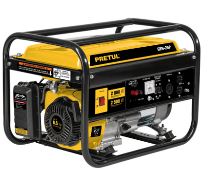 GENERADOR ELÉCTRICO CON MOTOR A GASOLINA, 2,800W, PRETUL 26034 *