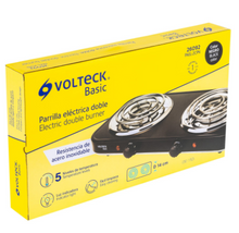 Cargar imagen en el visor de la galería, PARRILLA ELÈCTRICA 2 QUEMADORES EN ESPIRAL, NEGRA, BASIC 26092 *
