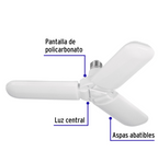 LÀMPARA LED 24W TIPO VENTILADOR, 3 ASPAS AJUSTABLES, VOLTECK 26123 P