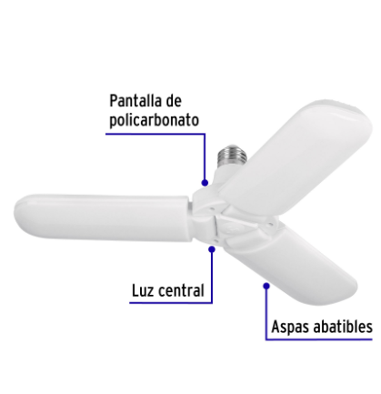 LÀMPARA LED 24W TIPO VENTILADOR, 3 ASPAS AJUSTABLES, VOLTECK 26123 P