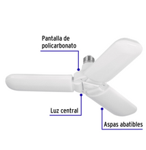 Cargar imagen en el visor de la galería, LÀMPARA LED 24W TIPO VENTILADOR, 3 ASPAS AJUSTABLES, VOLTECK 26123 P
