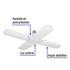LÀMPARA LED 32W TIPO VENTILADOR, 4 ASPAS AJUSTABLES, VOLTECK 26124 N