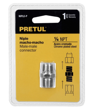 NIPLE ACERO, ACERO CUERDA 1/4 NPT, PRETUL