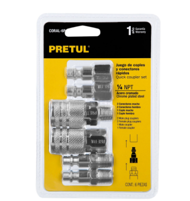 JGO 4 CONECTOR Y 2 COPLES, COMPRESOR DE AIRE, PRETUL 27030 N