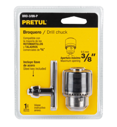 BROQUERO DE 3/8' CON LLAVE, PRETUL 27037 *