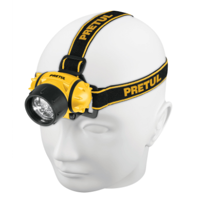 LINTERNA DE MINERO 3 LEDS 65LM, PRETUL 27083 *