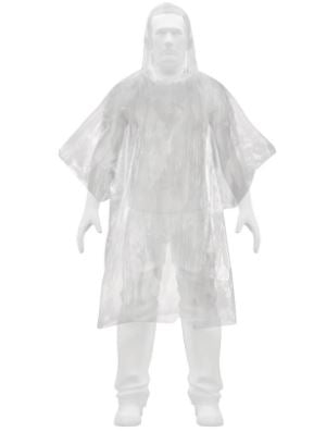 PONCHO O CAPAMANGA DESECHABLE DE POLIETILENO, PRETUL 27089 N