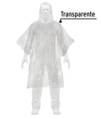 PONCHO O CAPAMANGA DESECHABLE DE POLIETILENO, PRETUL 27089 N