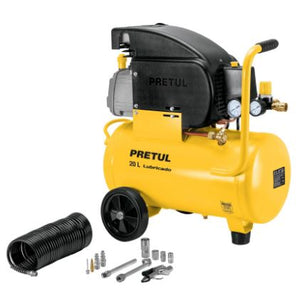 COMPRESOR DE 20L CON ACCESORIOS, PRETUL 27106 *
