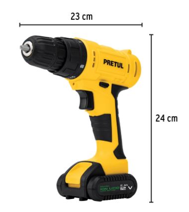 KIT TALADRO INALÁMBRICO 3/8'', 12 V CON ACCESORIOS 27120 *