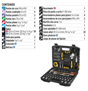 JUEGO DE 104 HERRAMIENTAS, PRETUL 27169 *