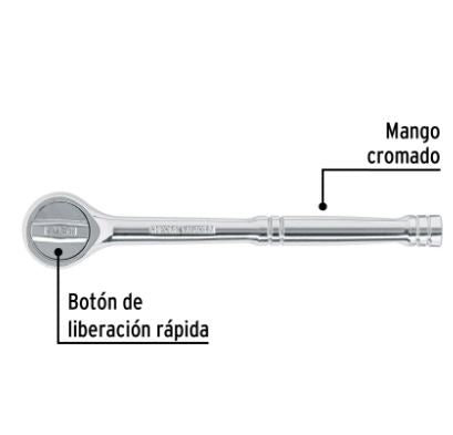 MATRACA CUADRO 3/8'' LIBERACIÓN RÁPIDA CABEZA REDONDA, PRETUL 27352 *