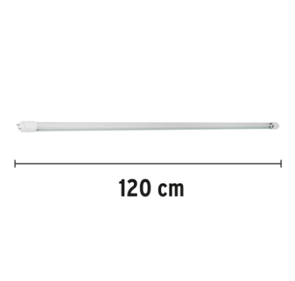 TUBO DE LED T8, PANTALLA DE VIDRIO, BASE G13, 18W 1.2M 28001 *