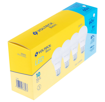 PACK DE 4 LÁMPARA DE LED, A19, 8W, LUZ DE DÍA, BASIC 28005 *