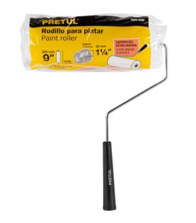 RODILLO P/PINTAR, 9 X 1-1/4'', SUPERFICIES EXTRA RUGOSAS, PRETUL 28037 *