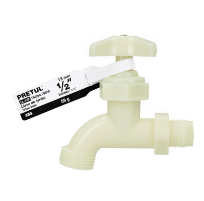 LLAVE NARIZ PARA JARDÍN 1/2'', PLÁSTICA, PRETUL N