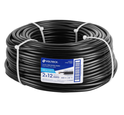 ROLLO DE 100 M DE CABLE USO RUDO, #12, VOLTECK 40003 *