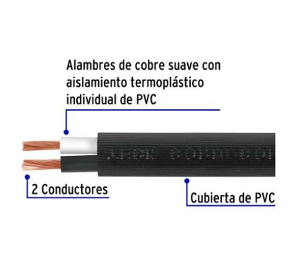 ROLLO 100 USO RUDO, CAL. 14 2 CONDUCTORES, VOLTECK 40004 *