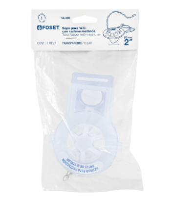 SAPO PARA WC DE 2'', PVC CON CADENA INOXIDABLE 40089 *