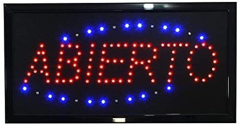 LETRERO LUMINOSO ABIERTO 3.9W 246-400 P