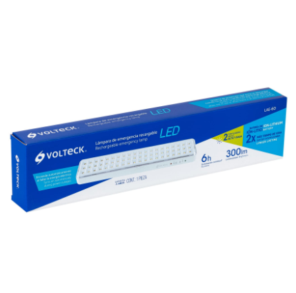 LAMPARA DE EMERGENCIA RECARGABLE 300 LM 60 LED 43008 N
