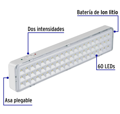 LAMPARA DE EMERGENCIA RECARGABLE 300 LM 60 LED 43008 N
