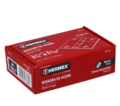 BISAGRA RECTANGULAR 1-1/2'', ACERO PULIDO 43186 *